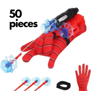 Spider Web Shooter Toys for Kids 50 pieces Real Gadget Toys for Boys Gloves Launcher Wrist Toy for School Fancy Dress Costume, Cosplay Launcher, Sticky Wall Soft Bomb Action Figures  95*50= 4750   95*100= 9500  90*240=21600