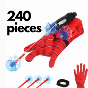 Spider Web Shooter Toys for Kids 240 pieces Real Gadget Toys for Boys Gloves Launcher Wrist Toy for School Fancy Dress Costume, Cosplay Launcher, Sticky Wall Soft Bomb Action Figures  95*50= 4750   95*100= 9500  90*240=21600